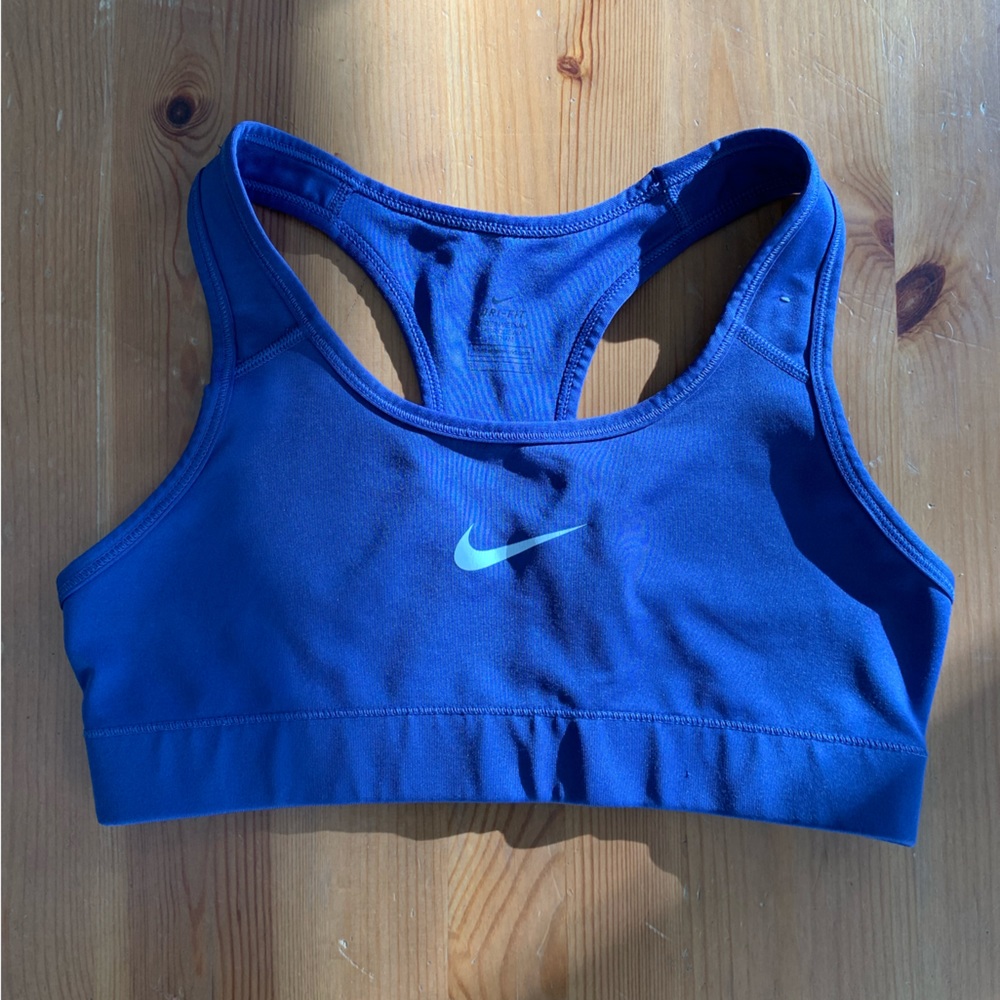 Dark blue Nike dri fit racer back sports bra